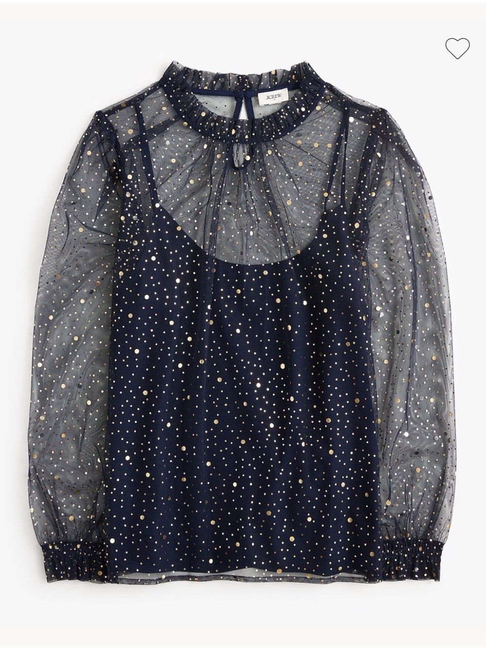 Sparkle tulle ruffleneck top